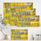 Designart - Yellow Meets Grey Abstract Art I - Modern Canvas Wall Art Print